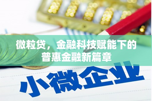 凤山微粒贷，金融科技赋能下的普惠金融新篇章