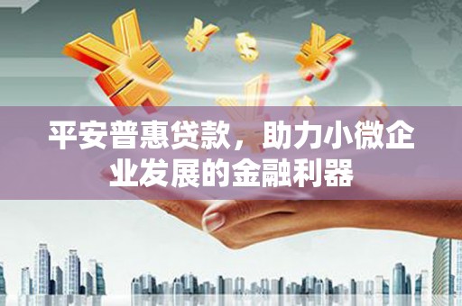 凤山平安普惠贷款，助力小微企业发展的金融利器