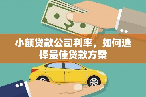 凤山小额贷款公司利率，如何选择最佳贷款方案