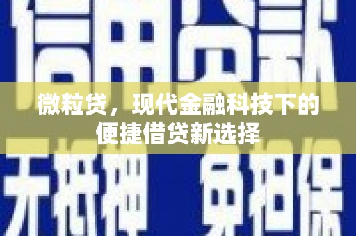 凤山微粒贷，现代金融科技下的便捷借贷新选择