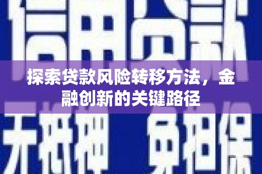 凤山探索贷款风险转移方法，金融创新的关键路径