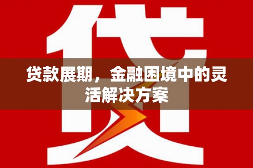 凤山贷款展期，金融困境中的灵活解决方案