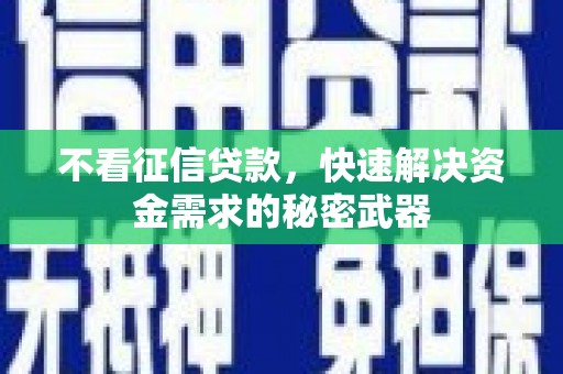 凤山不看征信贷款，快速解决资金需求的秘密武器