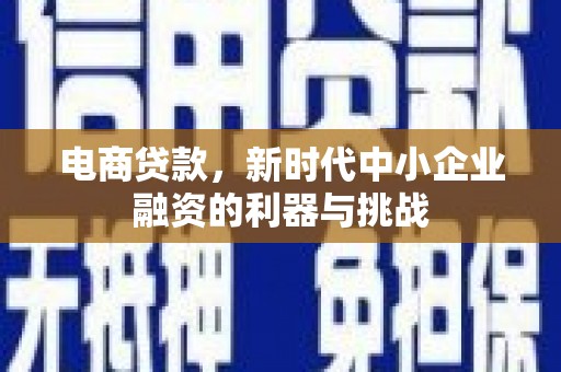 凤山电商贷款，新时代中小企业融资的利器与挑战