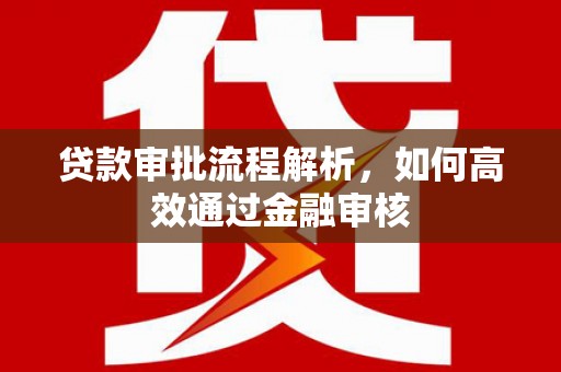 凤山贷款审批流程解析，如何高效通过金融审核