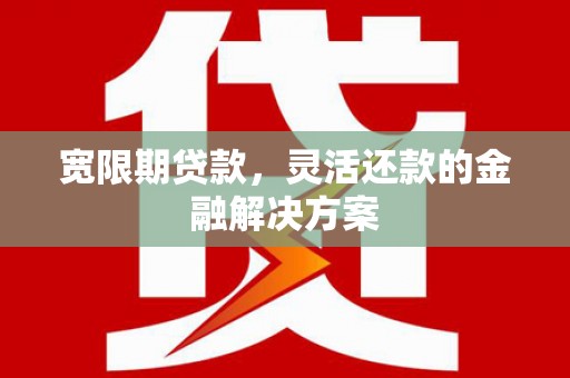 凤山宽限期贷款，灵活还款的金融解决方案