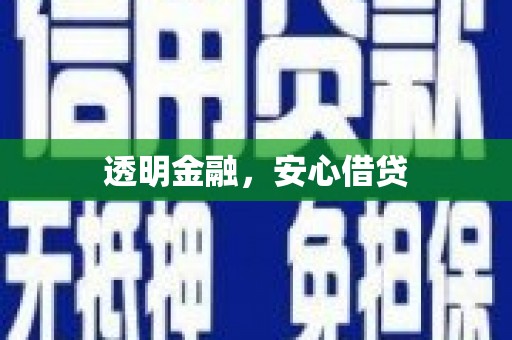 凤山透明金融，安心借贷