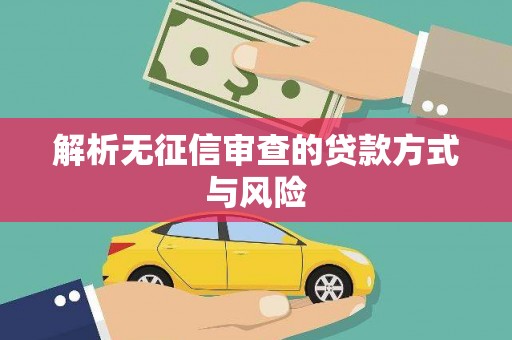 凤山解析无征信审查的贷款方式与风险